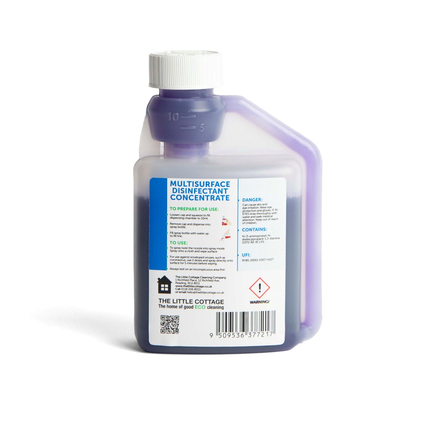 25 Dose Multi Surface Disinfectant. Suitable for all hard surfaces. Kills 99.99% of bacteria and effective against enveloped viruses such as coronavirus. Makes 25 spray bottles UK Made