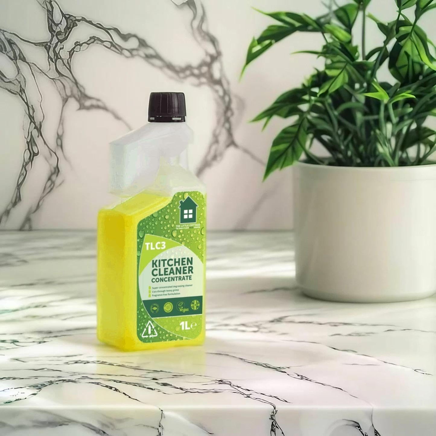 100 dose Eco Kitchen Cleaner and Degreaser Concentrate. Plant based, made in the UK and biodegradable, makes 100 spray bottles. By The Little Cottage Cleaning Company