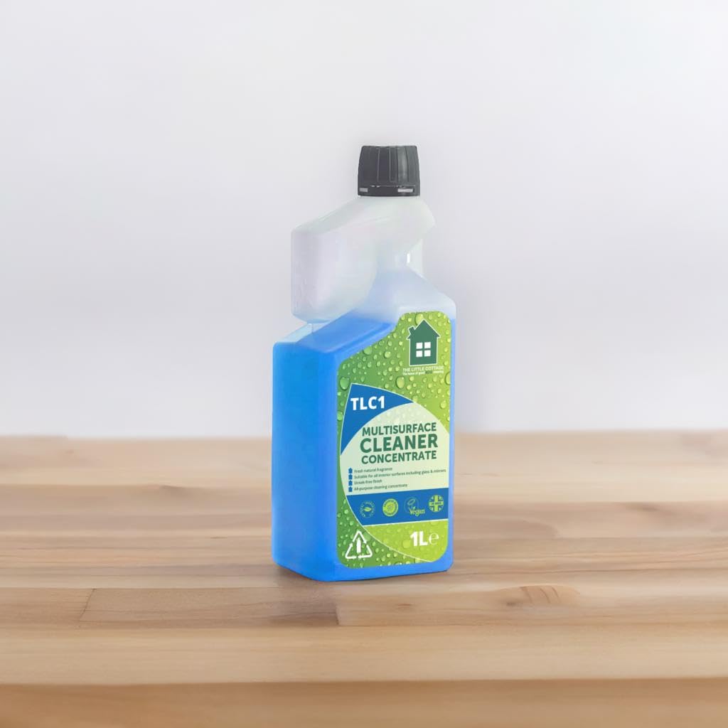 100 dose Eco Multisurface Cleaner Concentrate. Plant based, made in the UK and biodegradable. Suitable for glass and mirrors. Makes 100 spray bottles. By The Little Cottage Cleaning Company