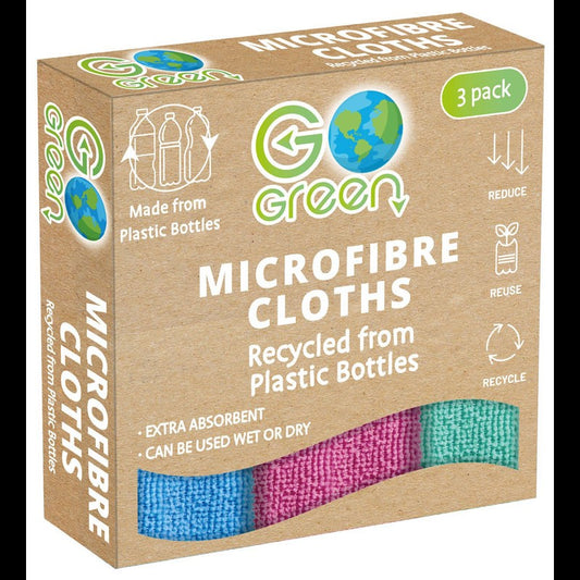 Recycled Plastic Bottle Microfiber Cloth Pack of 3