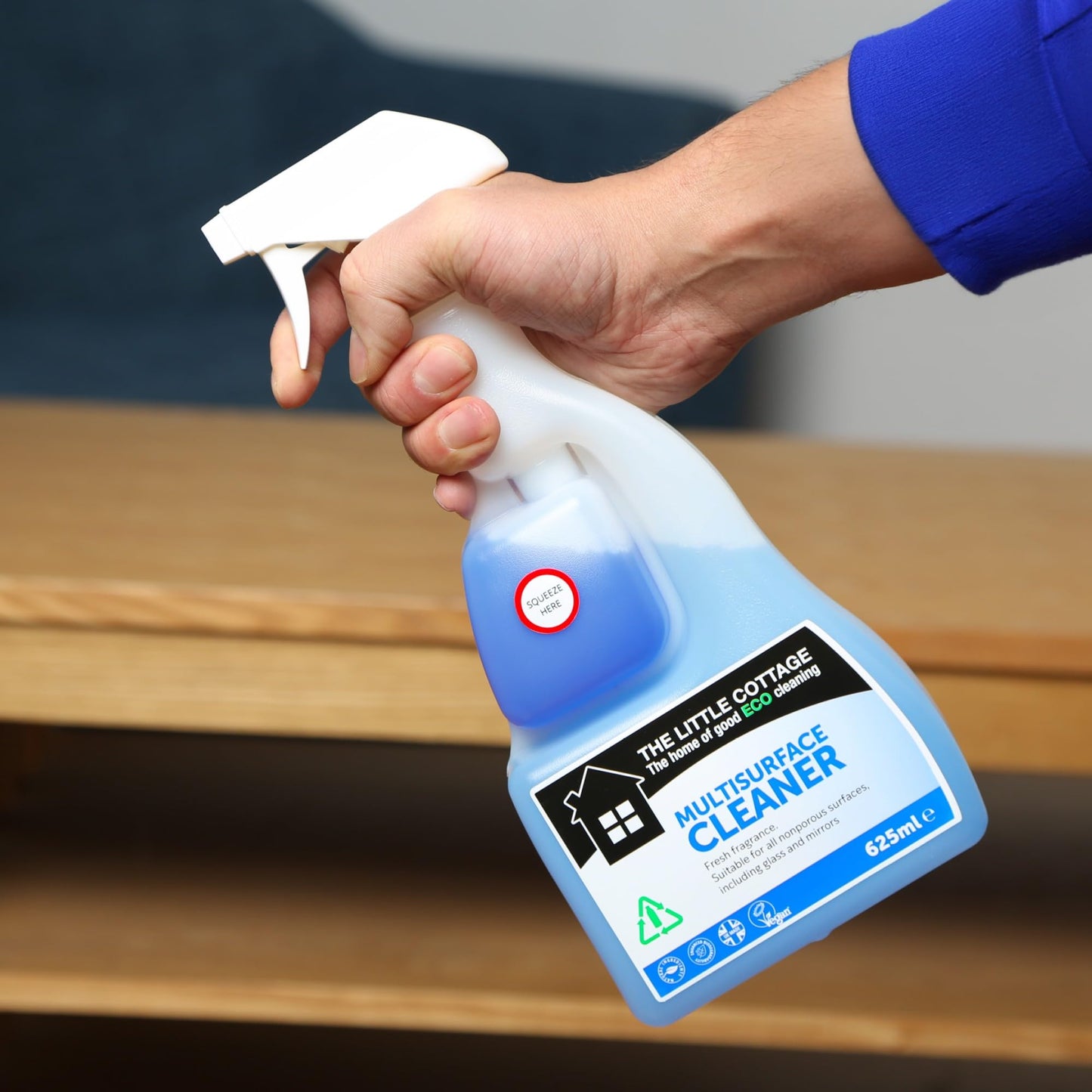 9 bottles in 1 Eco Multi Surface Cleaner 625ml. Suitable for all hard surfaces including glass and mirrors. Plant based and biodegradable. Supplied ready to use with further 8 refills. UK Made