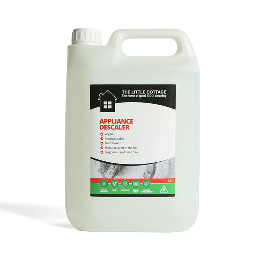 Eco Appliance Descaler 5L Plant based, biodegradable and Made in the UK. Ideal for small appliances like coffee machines and kettles, also larger appliances like washing machines and dishwashers.