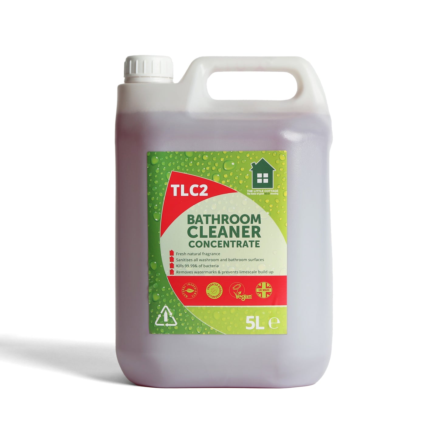 500 dose Eco Bathroom Cleaner Concentrate. Removes 99.99% of bacteria, plant based, made in the UK and biodegradable. Makes 500 spray bottles. By The Little Cottage Cleaning Company
