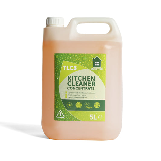 500 dose Eco Kitchen Cleaner and Degreaser Concentrate. Plant based, made in the UK and biodegradable, makes 500 spray bottles. By The Little Cottage Cleaning Company
