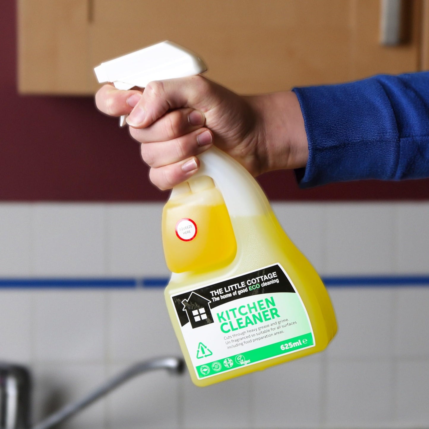 9 bottles in 1 Eco Kitchen Cleaner 625ml. Powerful degreasing action cuts through grime and grease effectively Plant based and biodegradable. Supplied ready to use with a further 8 refills. UK Made.