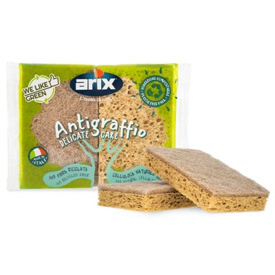 None Scratch Cellulose Sponge Scourers 2 Pack